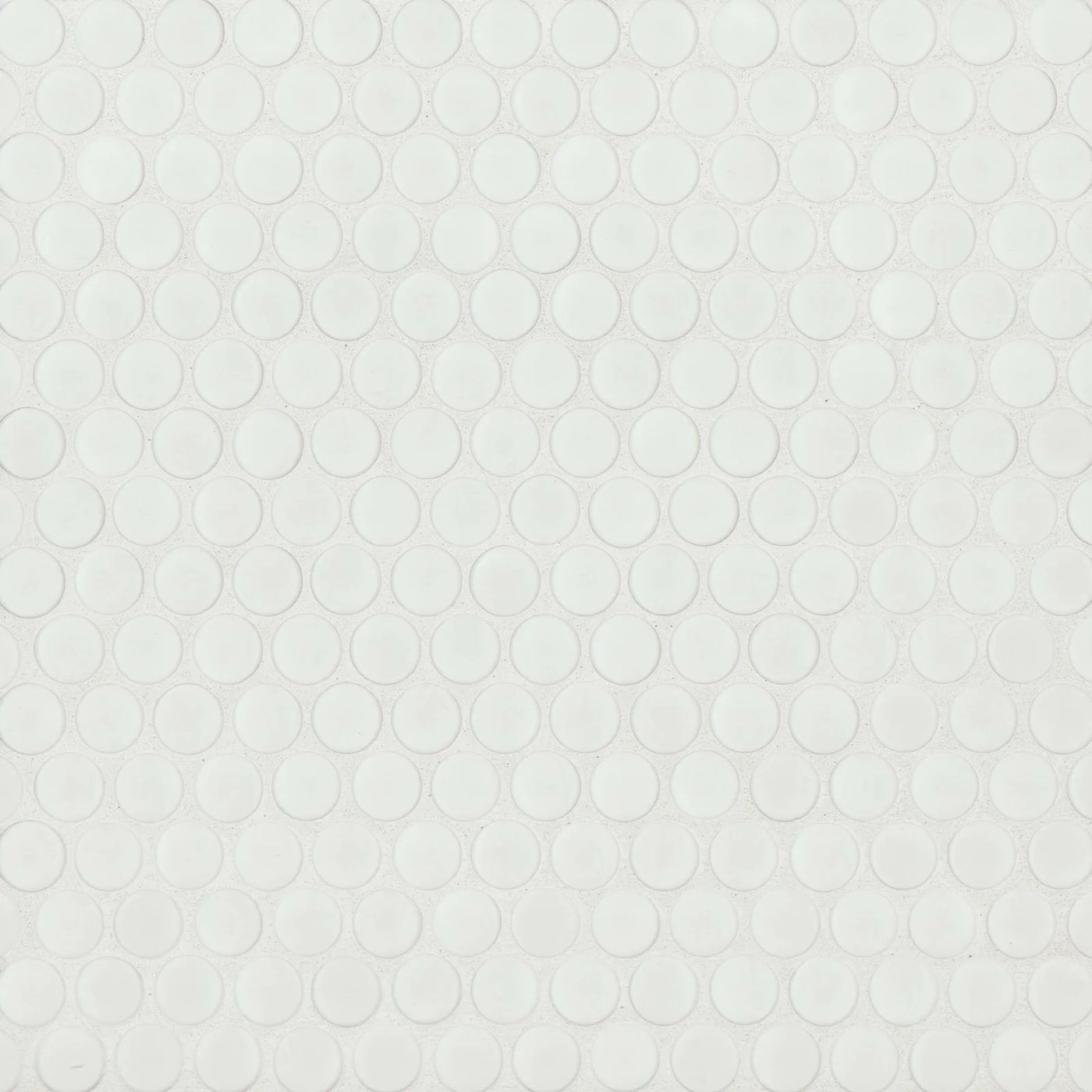 360° 3/4" Penny Round Glazed Porcelain Mosaic 12X12 White Matte