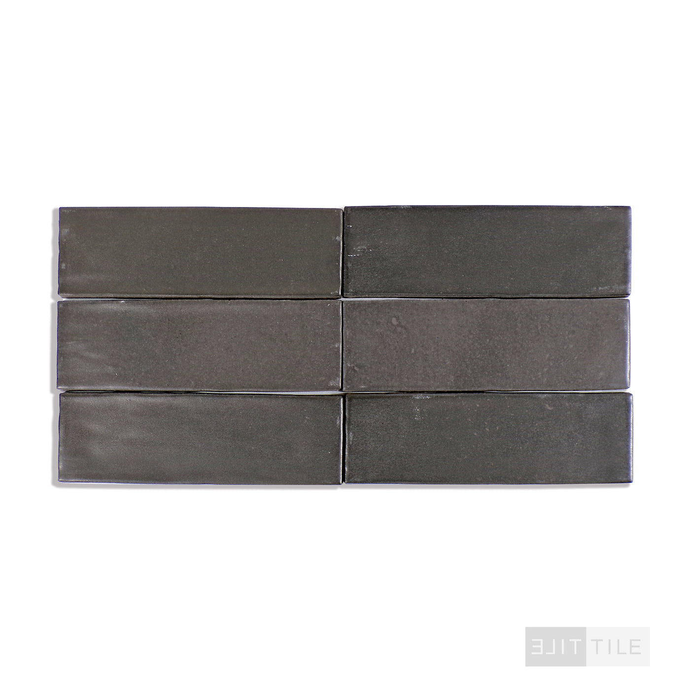 Celine Glazed Porcelain Field Tile 2X6 Black Matte