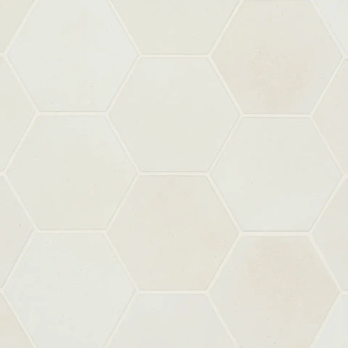 Celine Glazed Porcelain Hex Tile 4.5X4 White Matte