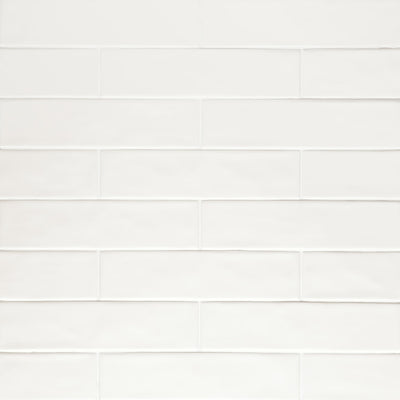 Clara Glazed Porcelain Field Tile 2-3/4X11 White Matte