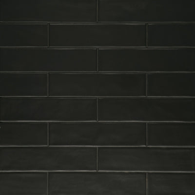 Clara Glazed Porcelain Field Tile 2-3/4X11 Noir Matte