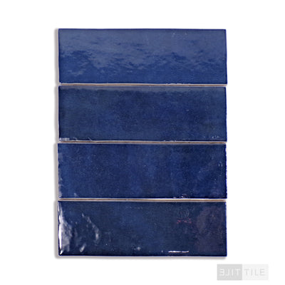 Cloe Glazed Ceramic Field Tile 2-1/2X8 Blue Gloss