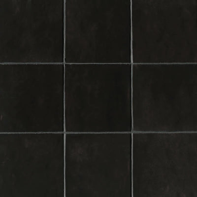 Cloe Glazed Ceramic Field Tile 5X5 Black Gloss