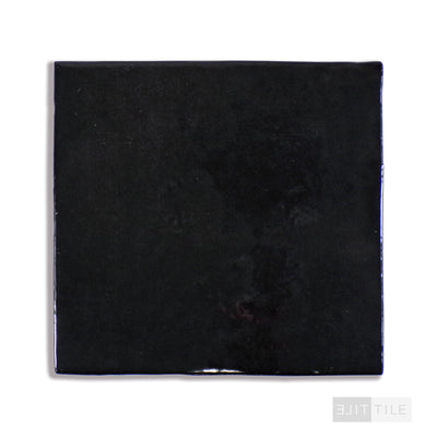 Cloe Glazed Ceramic Field Tile 5X5 Black Gloss