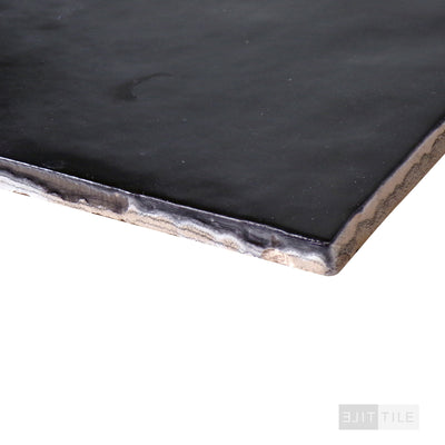 Cloe Glazed Ceramic Field Tile 5X5 Black Gloss