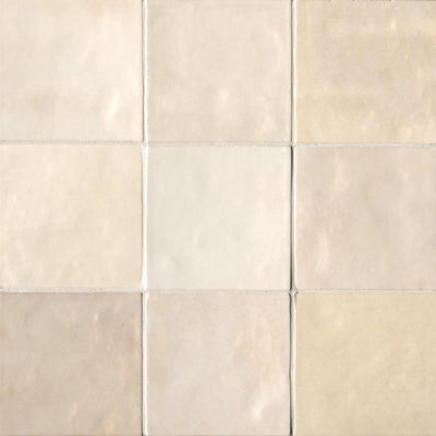 Cloe Glazed Ceramic Field Tile 5X5 Crème Gloss