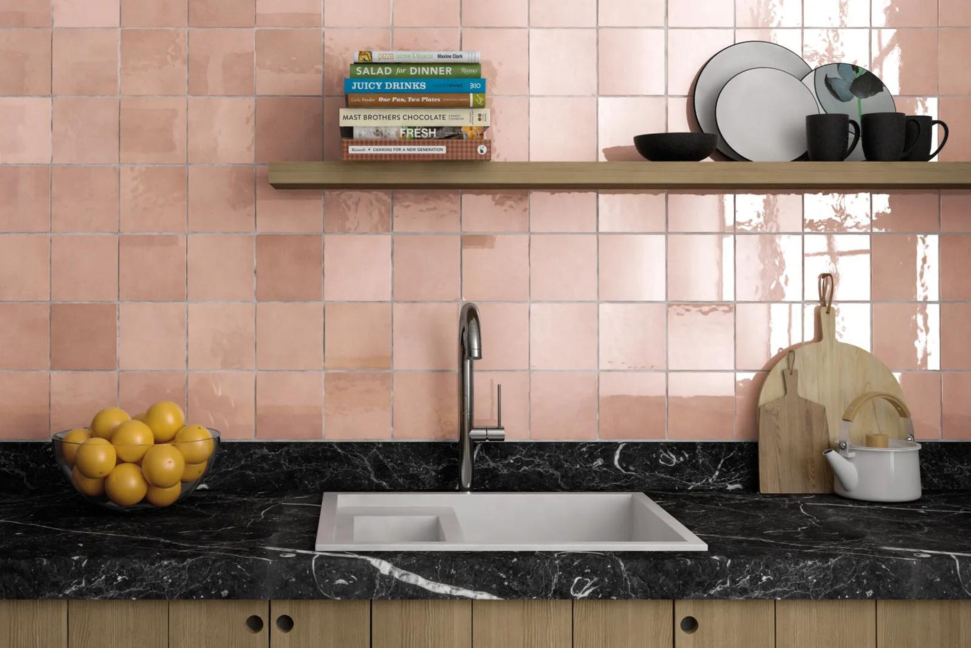 Cloe Glazed Ceramic Field Tile 5X5 Pink Gloss