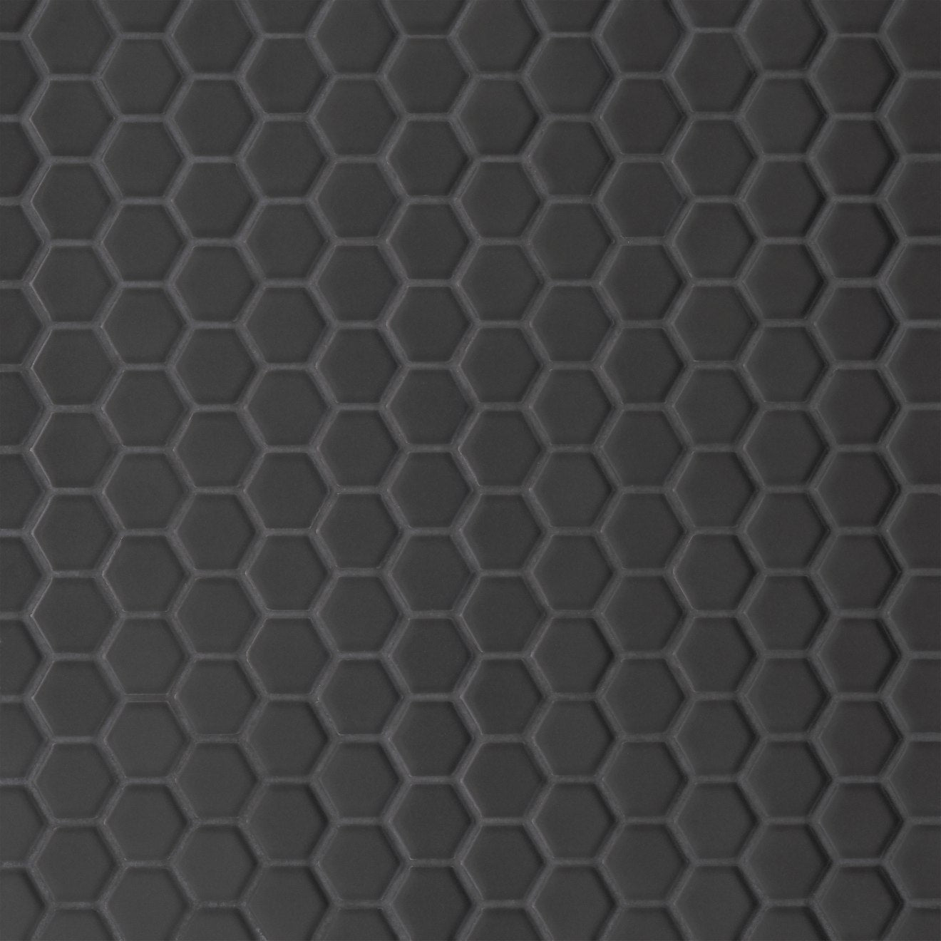 Le Café 1X1 Hexagon Glazed Porcelain Mosaic 10-1/4X11-3/4 Black Matte