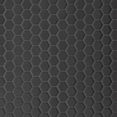 Le Café 1X1 Hexagon Glazed Porcelain Mosaic 10-1/4X11-3/4 Black Matte