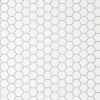 Le Café 1X1 Hexagon Glazed Porcelain Mosaic 10-1/4X11-3/4 White Matte