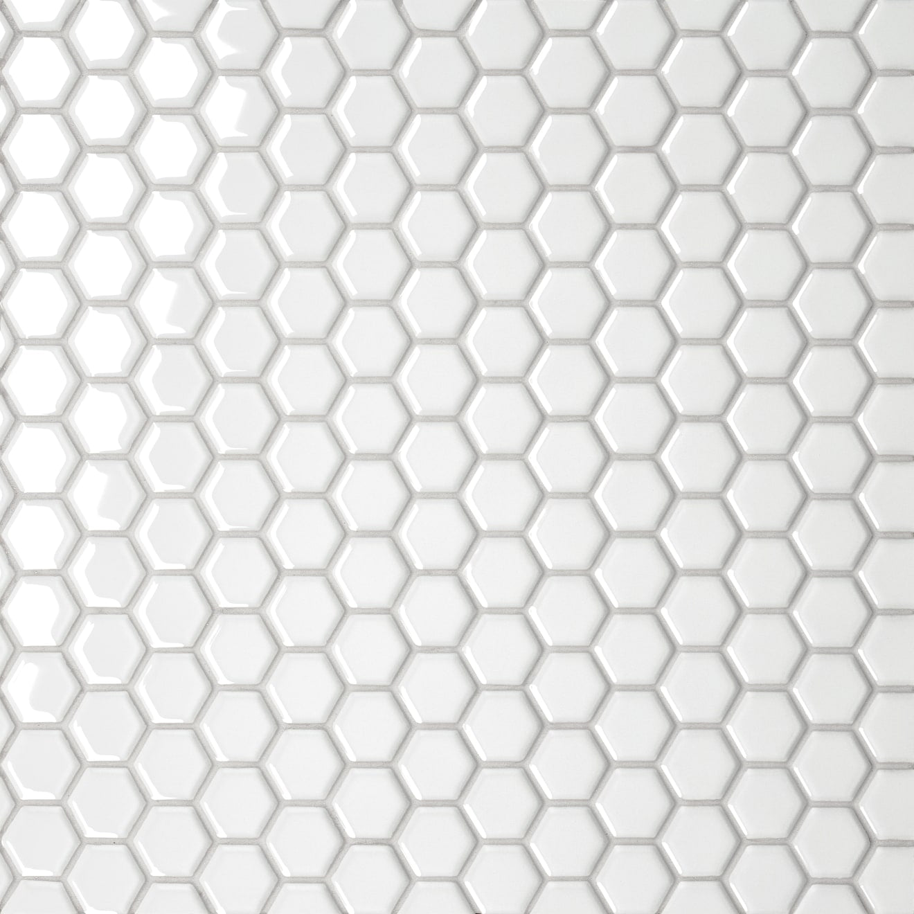 Le Café 1X1 Hexagon Glazed Porcelain Mosaic 10-1/4X11-3/4 White Gloss