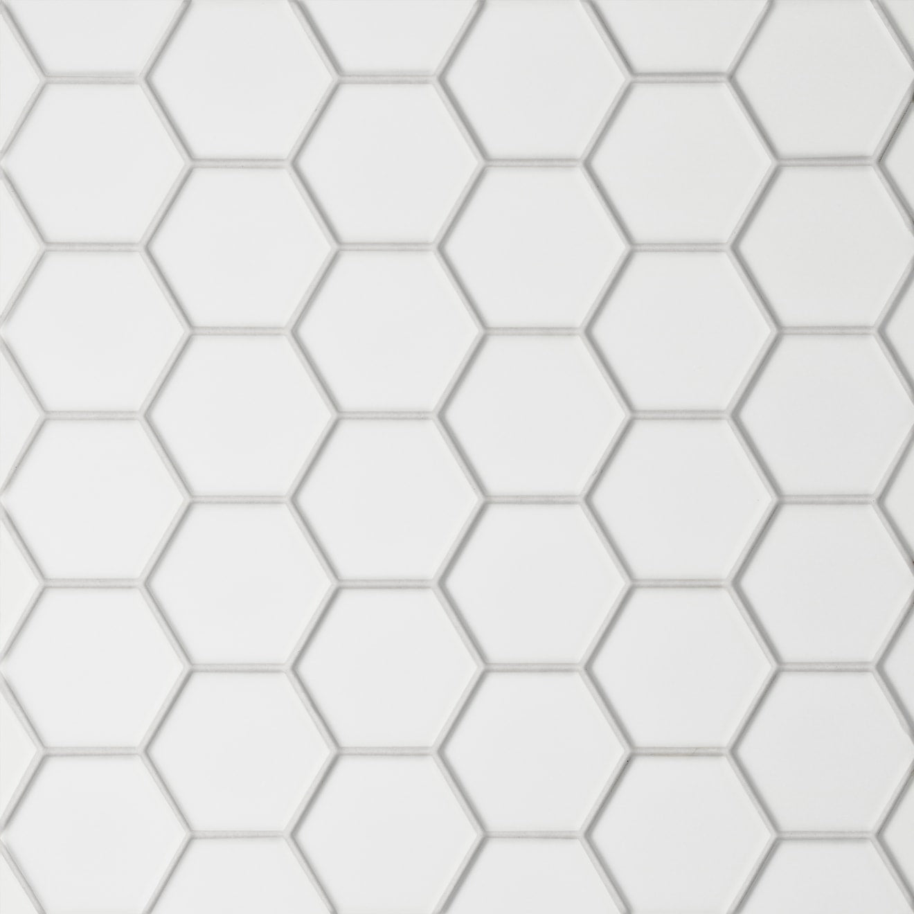 Le Café 2X2 Hexagon Glazed Porcelain Mosaic 11X12-3/4 White Matte