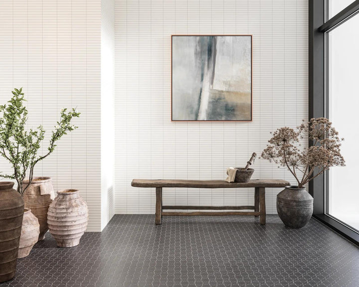 Le Café 1X6 Straight Stack Glazed Porcelain Mosaic 11-5/8X12 White