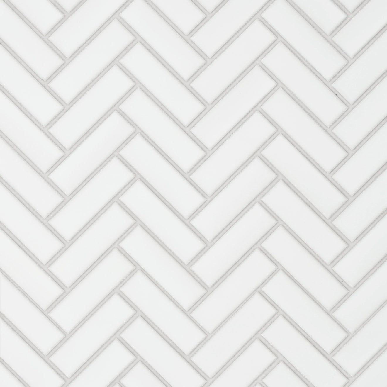 Le Café 1X3 Herringbone Glazed Porcelain Mosaic 12-7/8X12-7/16 White Matte