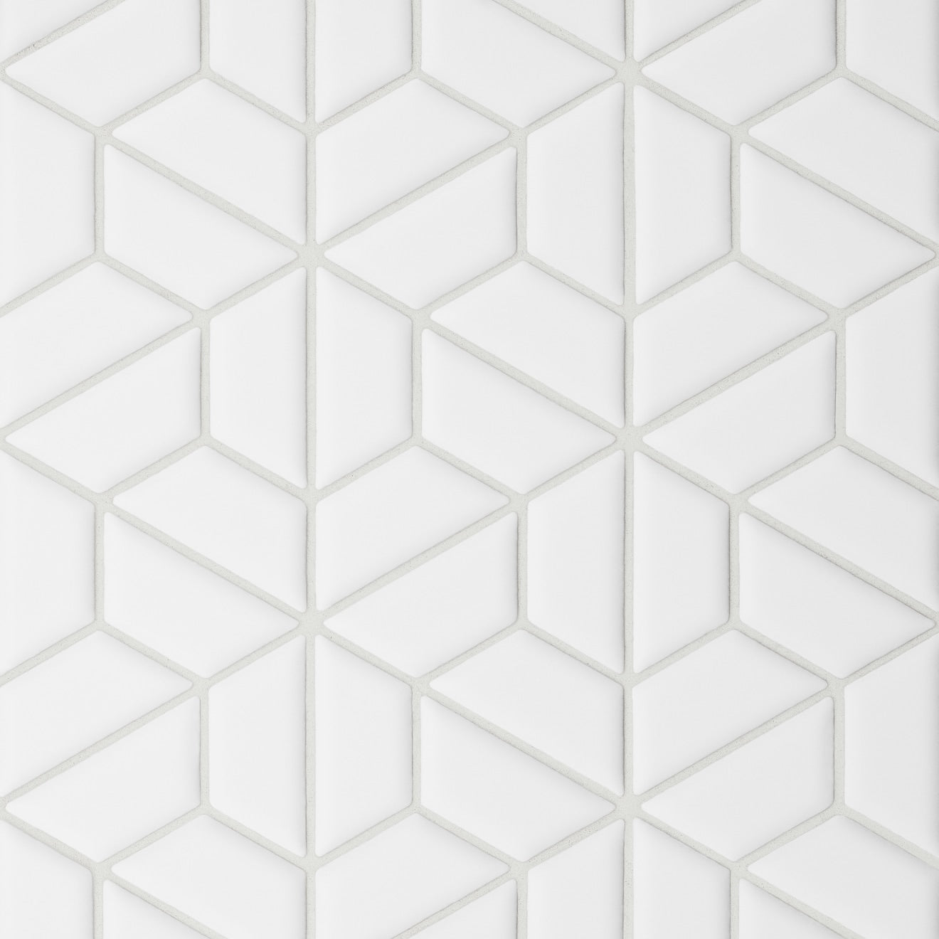 Le Café Half Hexagon Glazed Porcelain Mosaic 11X12-3/4 White Matte