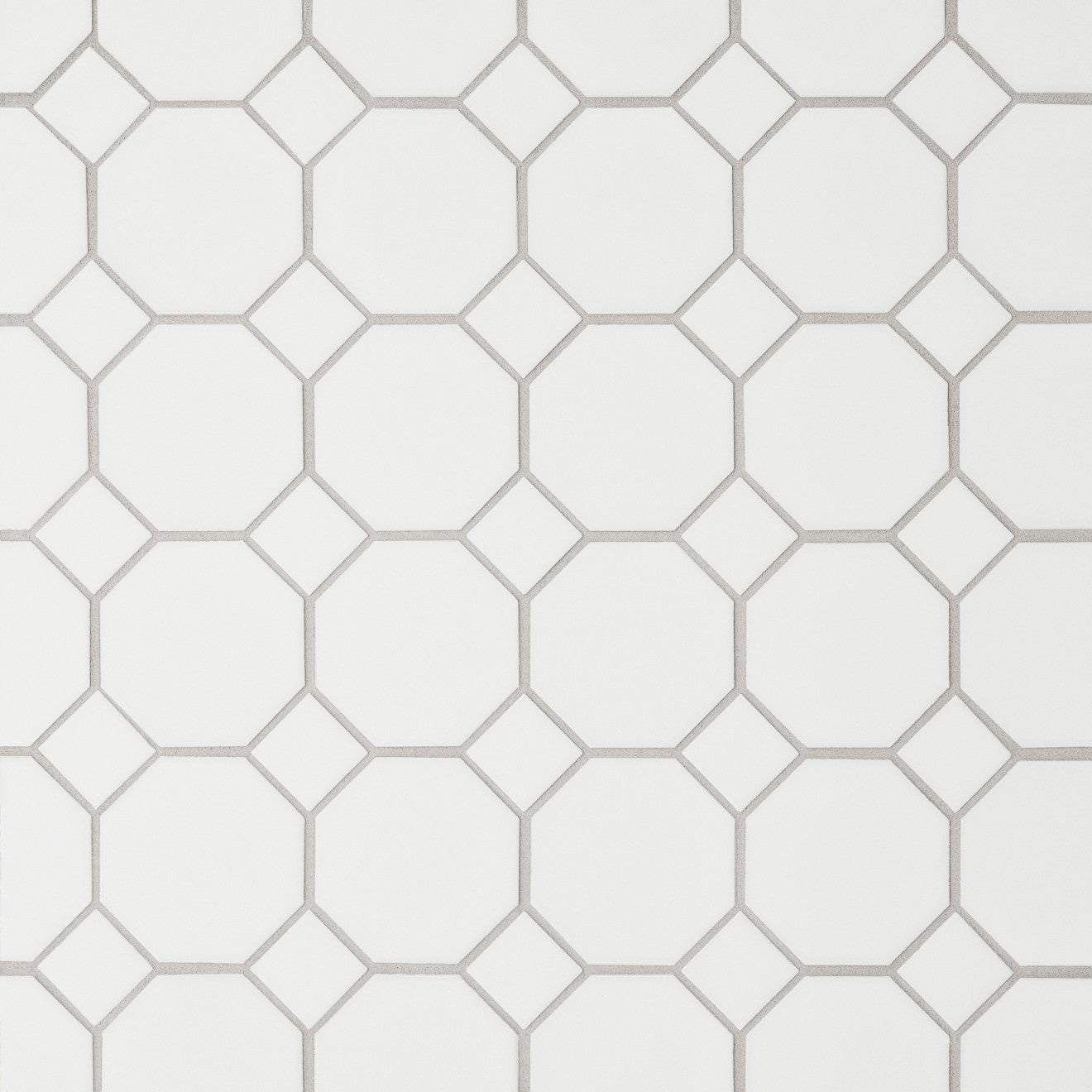 Le Café Octagon Glazed Porcelain Mosaic 11-5/8X11-5/8 White Matte