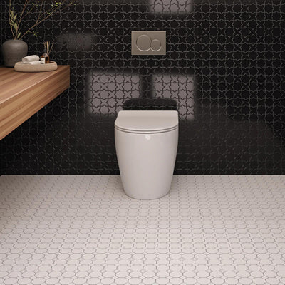 Le Café Octagon Glazed Porcelain Mosaic 11-5/8X11-5/8 White Matte