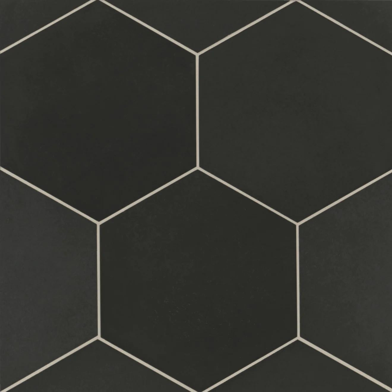 Makoto Porcelain Field Tile 10X11-1/2 Kuroi Black Matte