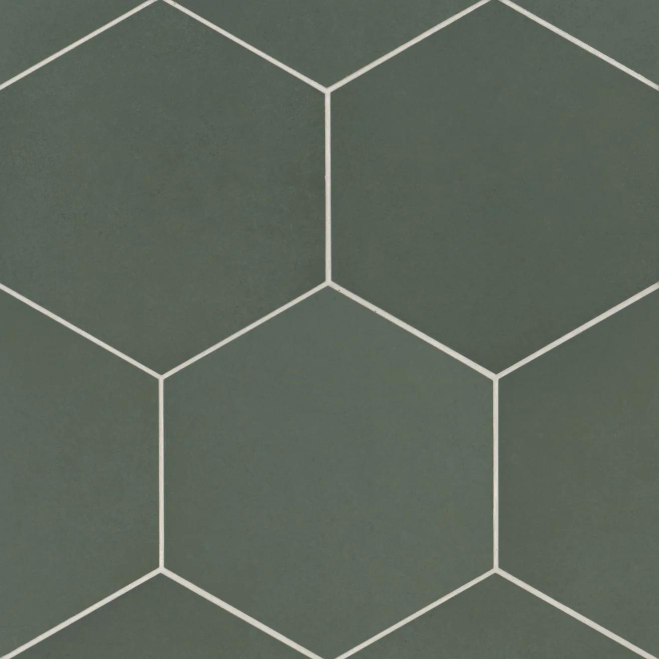 Makoto Porcelain Field Tile 10X11-1/2 Midori Green Matte