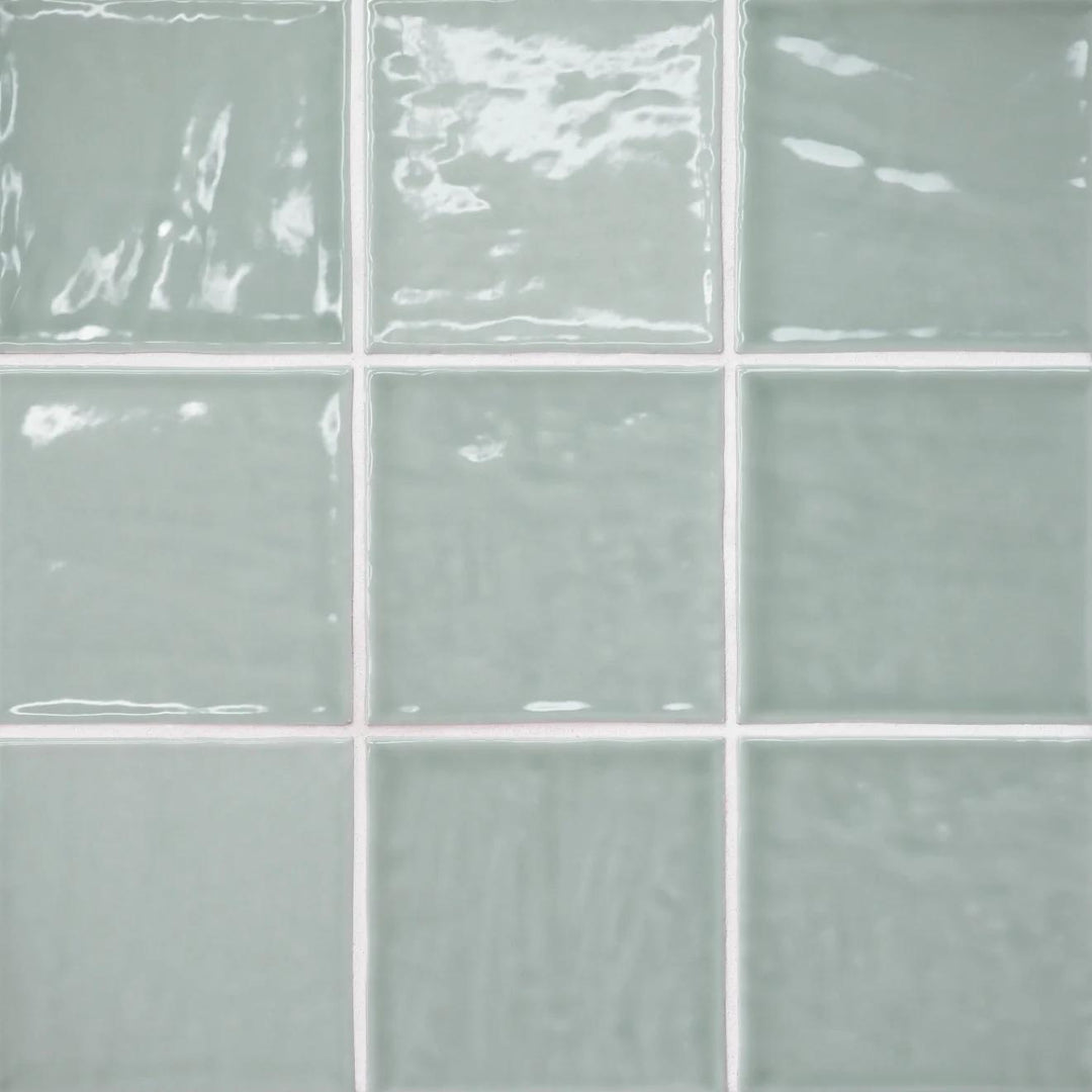 Marin Glazed Ceramic Field Tile 4X4 Aloe Green Gloss - Elit Tile
