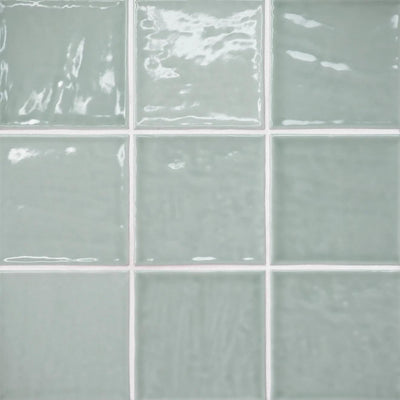 Marin Glazed Ceramic Field Tile 4X4 Aloe Green Gloss