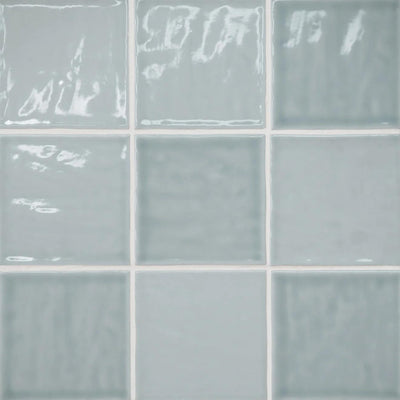 Marin Glazed Ceramic Field Tile 4X4 Misty Blue Gloss