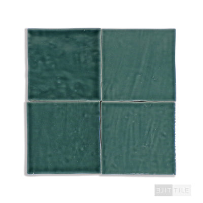 Marin Glazed Ceramic Field Tile 4X4 Ocean Teal Gloss