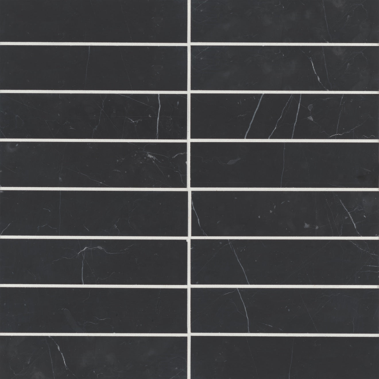 Monet Stone Field Tile 2X8 Nero Marquina Honed