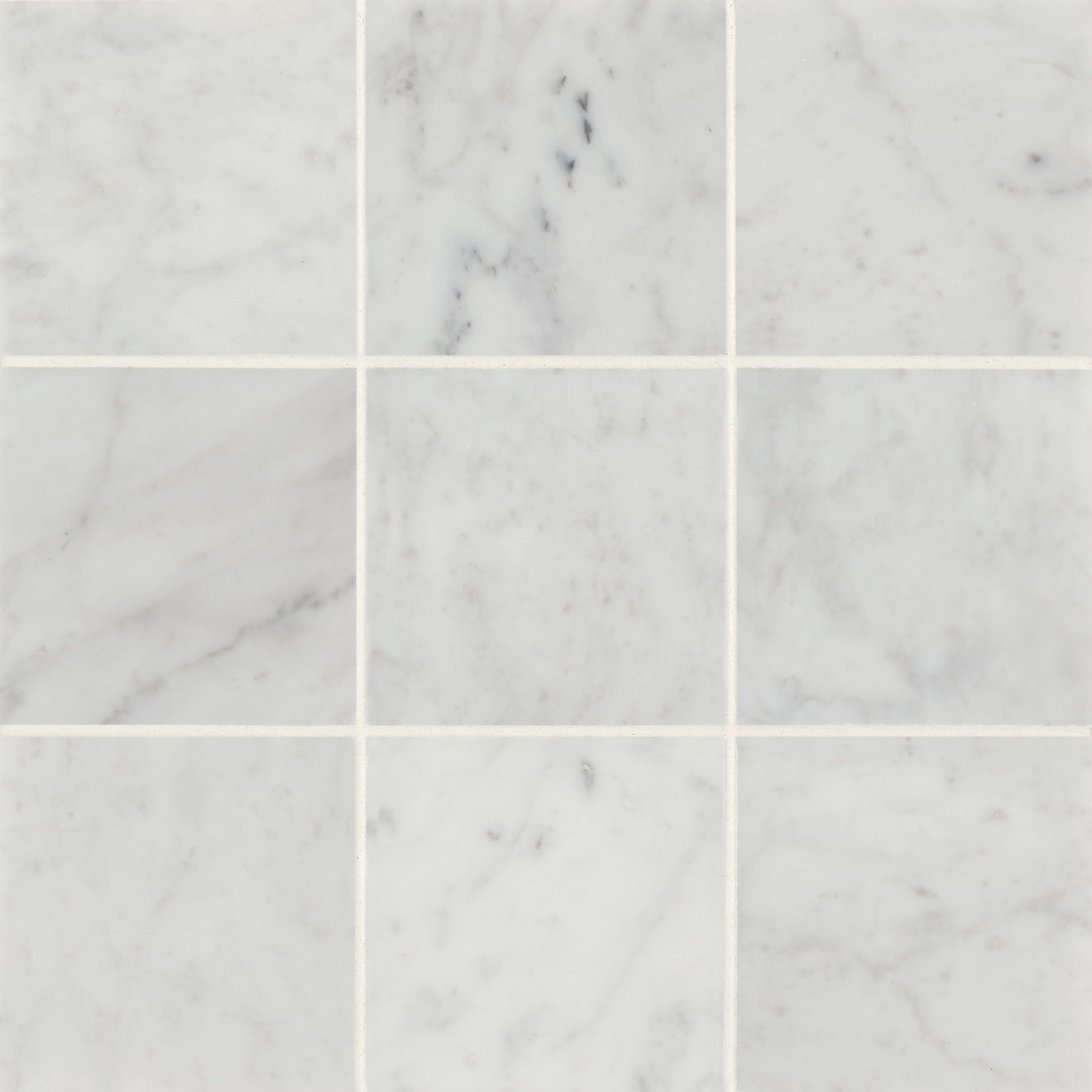 Monet Stone Field Tile 4X4 White Carrara Honed