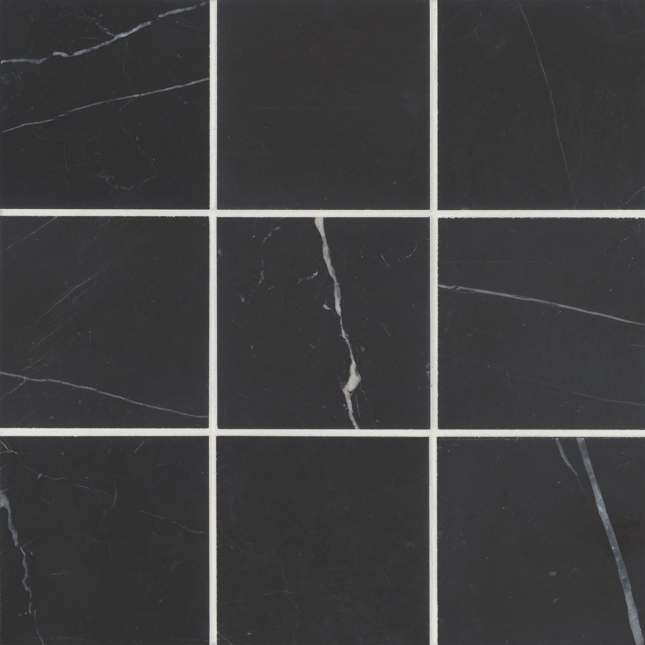 Monet Stone Field Tile 4X4 Nero Marquina Honed