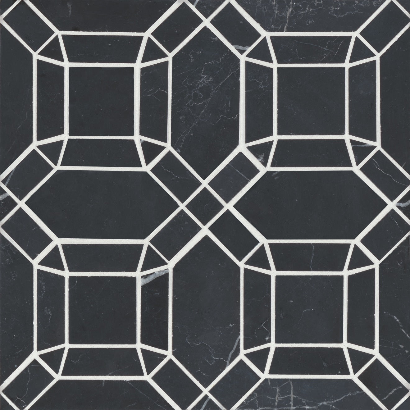 Monet Stone Mosaic 11-1/4X11-1/4 Nero Marquina Honed