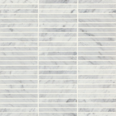 Monet Stone Mosaic 11-3/4X12 White Carrara Honed