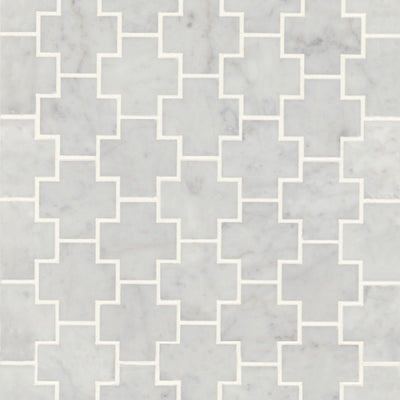 Monet Stone Mosaic 10-7/8X12-1/8 White Carrara Honed