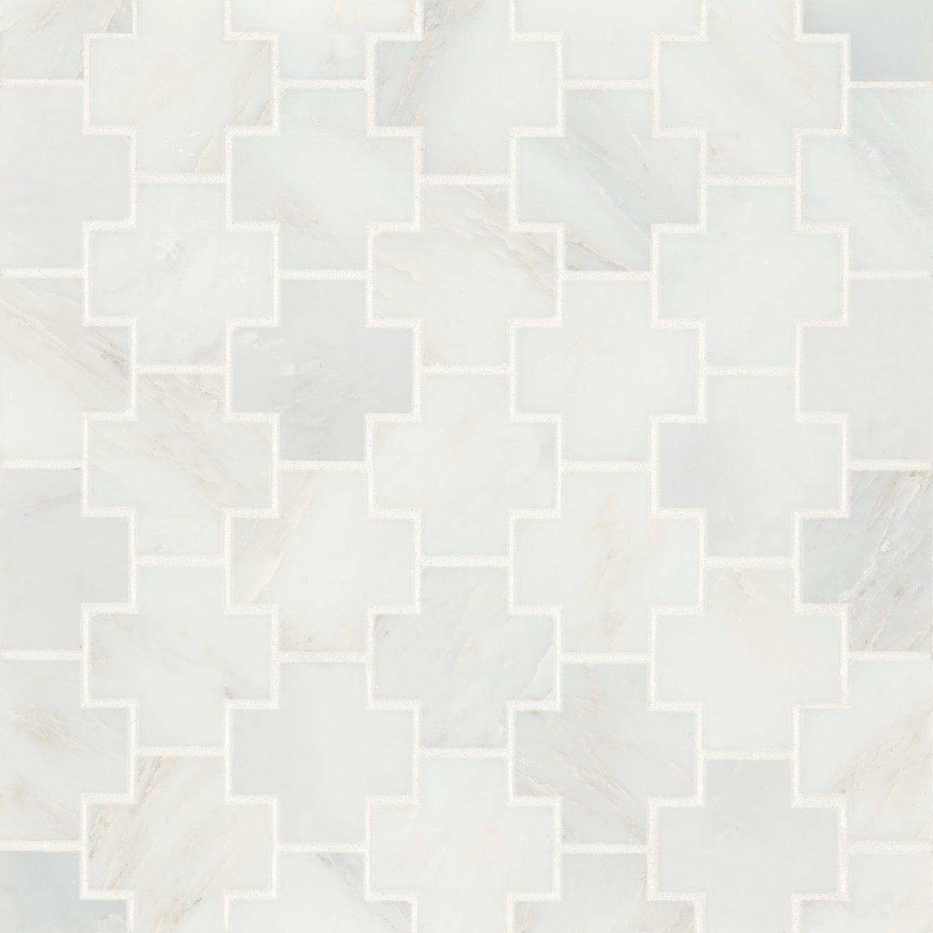 Monet Stone Mosaic 10-7/8X12-1/8 Oriental White Honed