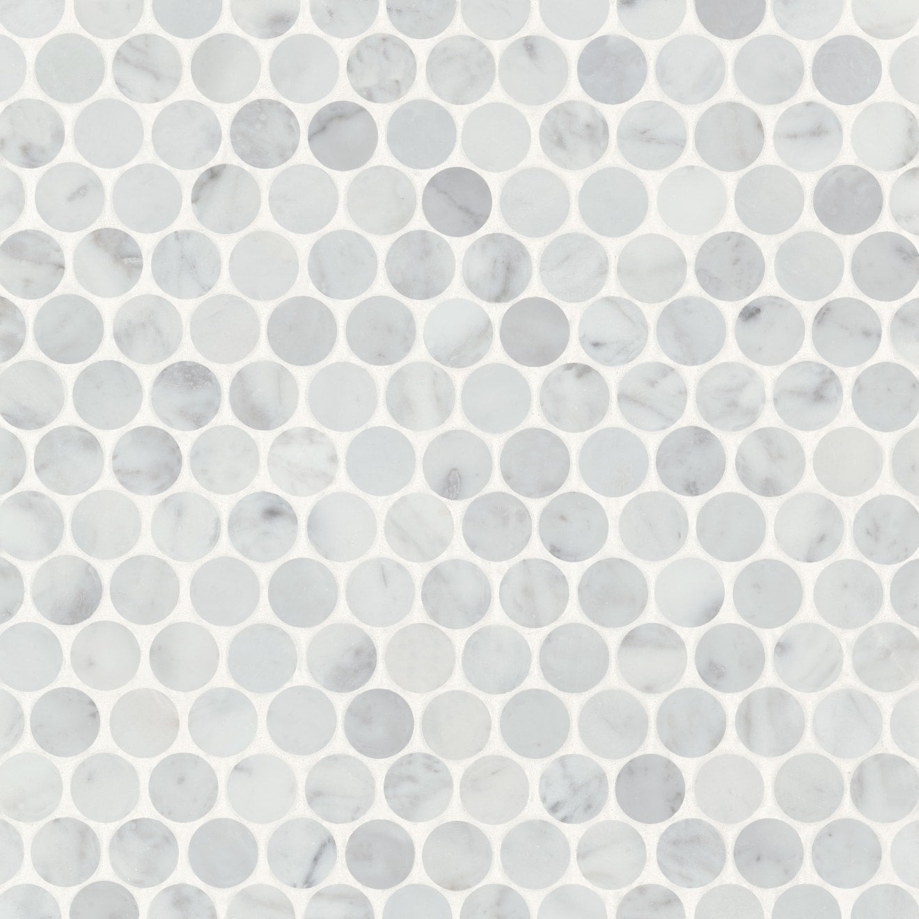 Monet Stone Mosaic 11-1/4X11-3/4 White Carrara Honed