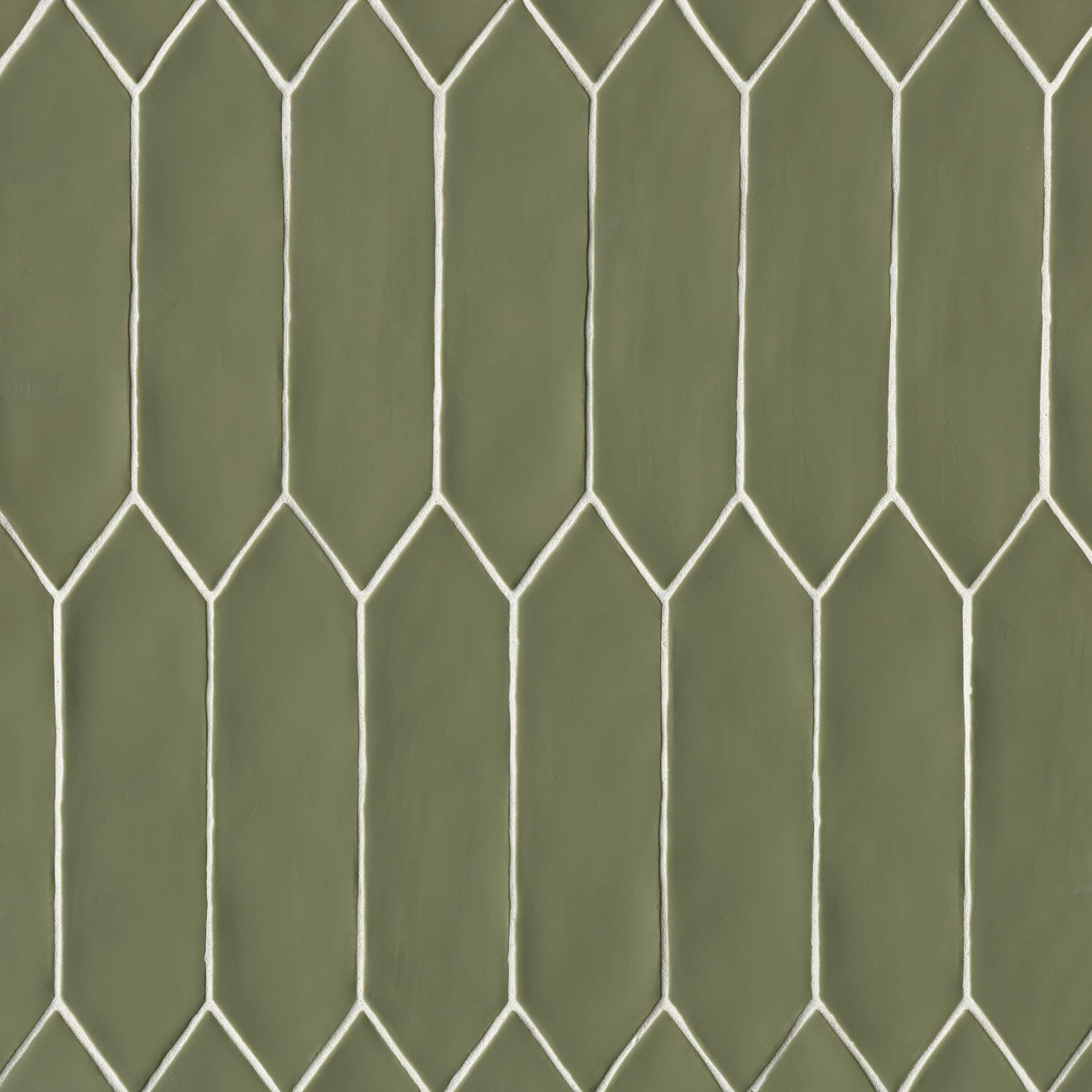 Reine Glazed Ceramic Field Tile 3X12 Castle Moss Green Matte