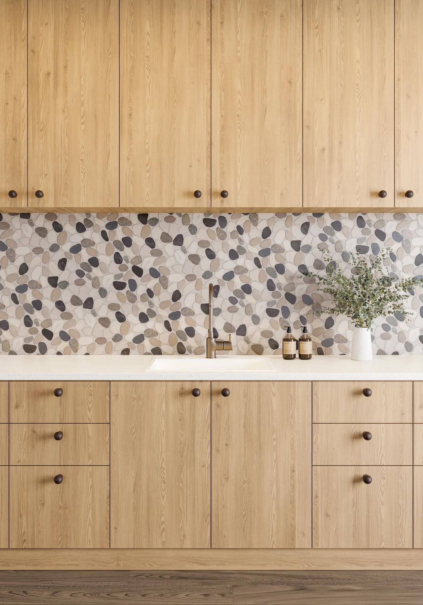 Waterbrook Sliced Pebble Stone Mosaic 12X12 Malaga Bay