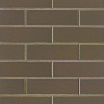 Zenia 2X6 Glazed Porcelain Mosaic 11-1/2X11-1/4 Umbra Matte