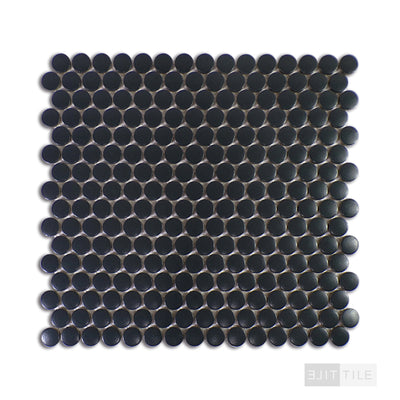 Marin 3/4" Penny Round Black Sea Matte