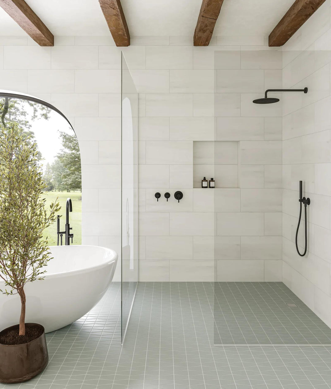 Marin Trapezoid Aloe Green Matte - Elit Tile