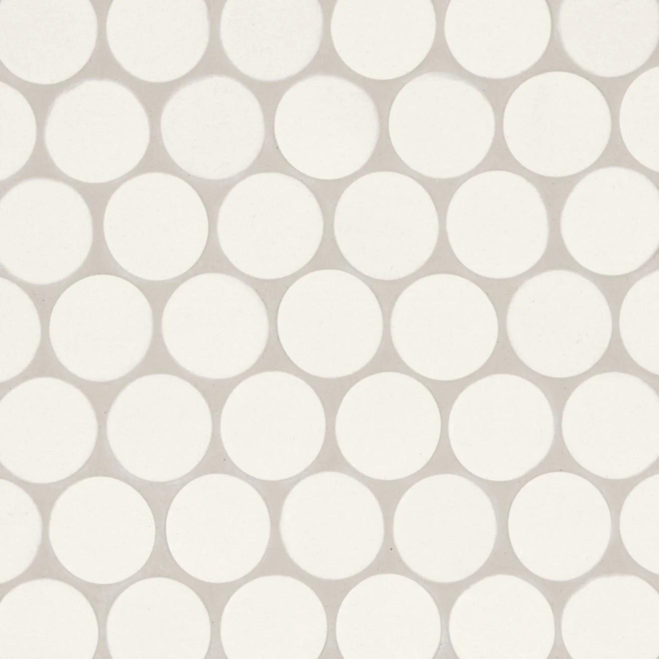 Makoto 2" Round Shoji White Matte Mosaic