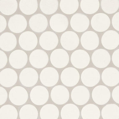 Makoto 2" Round Shoji White Matte Mosaic