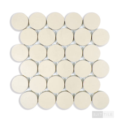 Makoto 2" Round Tatami Beige Matte Mosaic