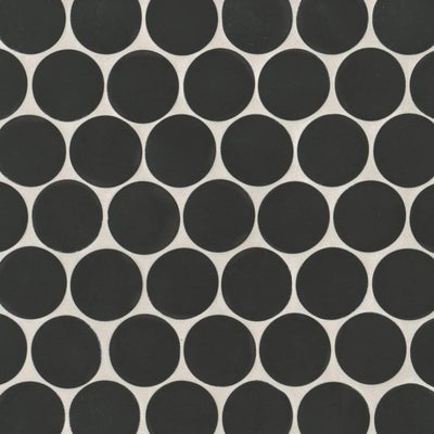 Makoto 2" Round Kuroi Black Matte Mosaic