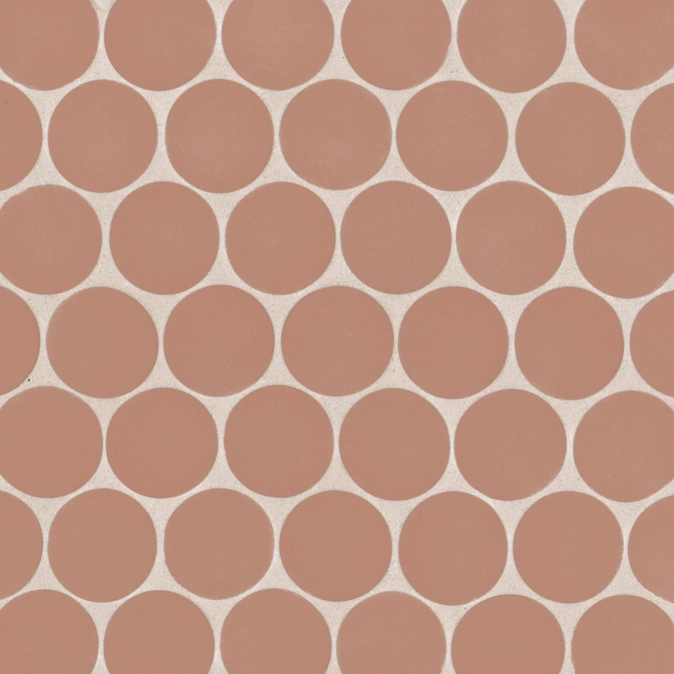 Makoto 2" Round Umi Terracotta Matte Mosaic