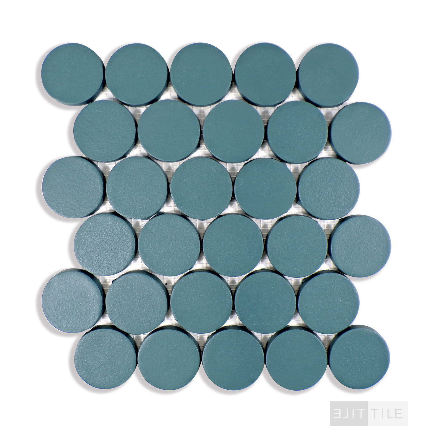 Makoto 2" Round Arashi Blue Matte Mosaic