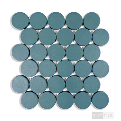 Makoto 2" Round Arashi Blue Matte Mosaic