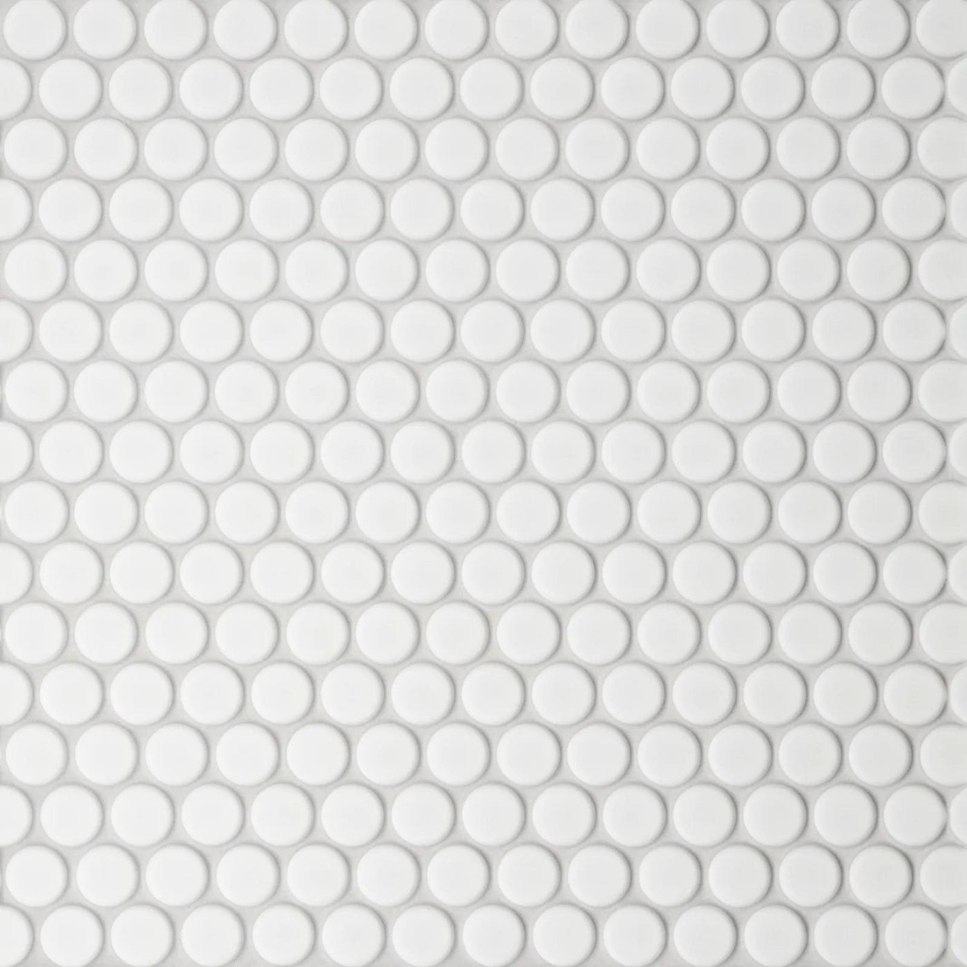 Le Café 3/4" Penny Round White Matte Mosaic