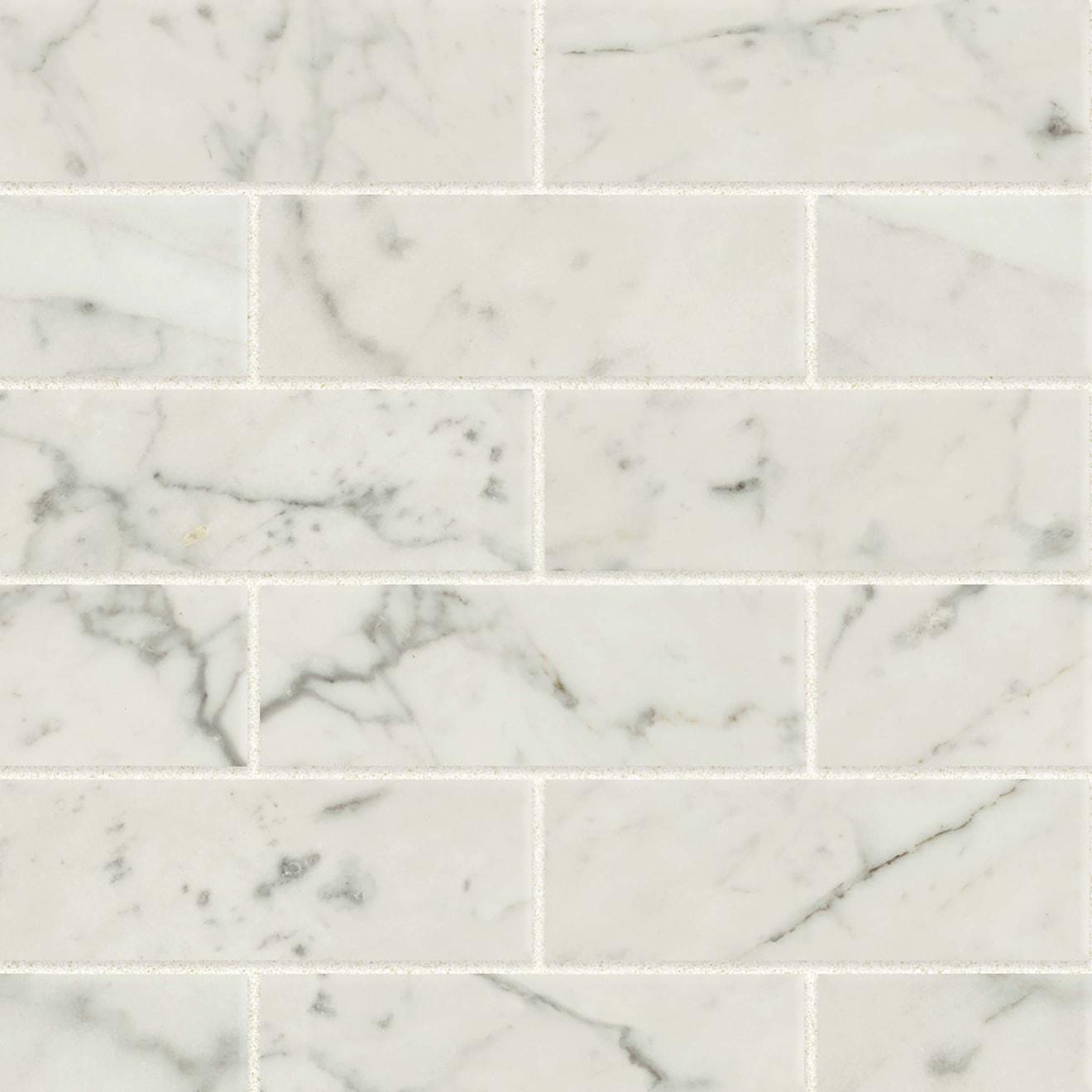 Classic 2.0 2X6 Mosaic Matte 12X12 Bianco Carrara