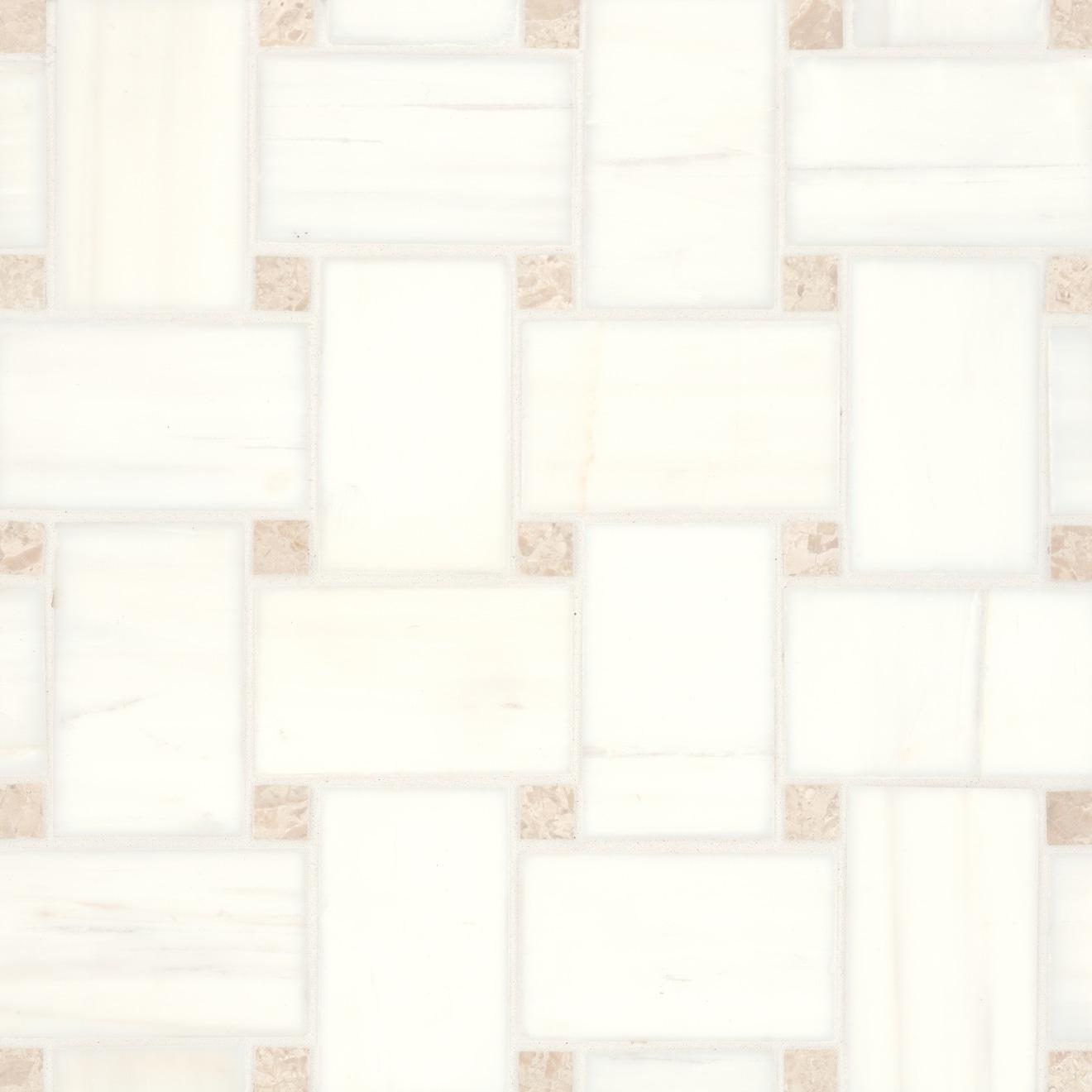 Jumbo Basketweave Mosaic Honed 11.22X11.22X3/8 Dolomite W/ White Sand